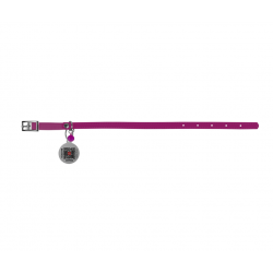 Usnjena mačja ovratnica »pink«